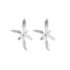 Aretes de Flor de Magnolia Tridimensional de Temperamento Iris Estilo Chino Lujo Ligero Diseño de Nicho Estilo Celebridad Literaria de Internet