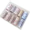 Set de papel de transferencia para uñas pequeño estilo francés con diseño floral, presentando un suave diseño floral pastoral, patrones de cielo estrellado y accesorios de manicura DIY, disponible para venta al por mayor