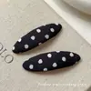 Pinza BB ovalada de estilo coreano retro con bloques de color y lunares, accesorio para el cabello de pinza lateral con textura única para flequillo