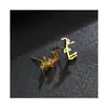 Pendientes Personalizados de Nuevo Estilo Transfronterizos Símbolo Europeo y Americano Joyería de Acero Inoxidable Pendientes Chapados Pendientes de Mujer Accesorios de Joyería Venta al por Mayor