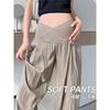 Calça para Grávidas 2025 Nova Calça de Primavera Fina Roupa Externa Calça Reta de Perna Larga Solta Casual Calça Milk Fu Calça Yamamoto