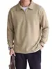 Sudadera con Capucha para Hombre de Manga Larga y Solapa Otoño 2026 Estilo Old Money Color Sólido Casual Versátil Hombre