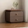 Instalação de Criado-Mudo Pequeno de Madeira Maciça Cor Creme, Simples Antigo para Casa, Moderno Novo Minimalista Armazenamento de Quarto Criado-Mudo