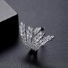 Anillo de oreja de trigo dorado Jinse, anillo femenino de nicho con incrustaciones de cobre y circonitas, anillo femenino abierto, pulsera ajustable abierta de alto sentido europeo y americano