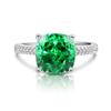 Anillo cuadrado morado con diamantes de alto carbono de lujo, estilo europeo y americano, estilo de celebridad femenina, anillo de circonita con corte de flor de hielo y tesoro de color a la moda.