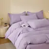 Juego de cuatro piezas de algodón puro cepillado de alto número de hilos color liso Juego de tres piezas de cerámica cepillada Juego de cuatro piezas de algodón puro grueso y cálido para otoño e invierno