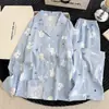Pijama para mujer al por mayor transfronterizo, estilo fino para primavera y otoño, algodón nube, lunares, manga larga, pantalón largo, conjunto holgado dulce para casa