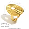 Moda Europeia e Americana Elegante Design de Nicho Joia de Mão Aço Inoxidável Banhado a Ouro 18K Espiral Zircônia Duas Flores Anel Aberto