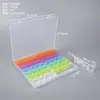 Caixa plástica transparente destacável de 28 e 56 compartimentos para armazenar peças de celular, miçangas para nail art, anzóis de pesca e outros itens pequenos; organizador de mesa com múltiplos compartimentos