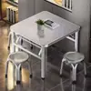 Mesa de Comedor Extra Gruesa Exterior Puesto Mercado Nocturno Acero Inoxidable Mesa Plegable Portátil Barbacoa Habitación de Alquiler Comer Mesa de Comedor Plegable