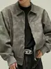 Chaqueta de Cuero para Hombre Estilo Retro Americano Transfronteriza Primavera y Otoño Canalla Guapo Solapa Maillard Usar Chaqueta Casual de Alta Gama
