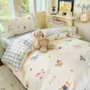 Juego de ropa de cama de tres piezas 100% algodón para dormitorios de estudiantes, específicamente para residentes de secundaria y universidad, sábana y funda de edredón de algodón puro para cama individual