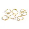 Anillos de Acero Inoxidable Chapado en Oro de 18K con Circonitas para Mujer, Estilo Europeo y Americano Elegante y Discreto, Juego de Anillos Clásicos Versátiles Apilables al por Mayor