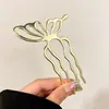 Grampo de Cabelo Vintage para Mulheres, Grampo de Cabelo Metálico de Alta Qualidade em Forma de U com Peônia, Grampo Sofisticado de Nicho, Acessório de Cabelo Estilo Antigo Venda por Atacado