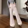 Pantalones Deportivos Color Café Ligeramente Acampanados para Mujer, Otoño/Invierno 26 Nuevo Estilo, Cintura Alta, Adelgazantes, Buena Caída, Pantalones de Chándal Casuales, Pantalones de Campana