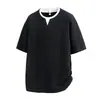 Camiseta de Manga Corta Holgada para Hombre Controlada por Precio Ropa Verano Berlín Casual Nuevo Estilo 79 Tops Sencillo y Versátil Negro No