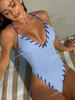 2025 Europa y Estados Unidos comercio exterior transfronterizo Amazon tendencia estampado cuello halter sexy bikini unido encaje aguas termales