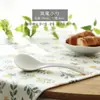 Atacado Doméstico Branco Puro Cerâmica Colher Grande para Sopa Colher de Cabo Longo Colher para Mingau Hotel Colher Grande Mago Porcelana Ossos Concha Grande para Sopa