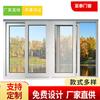 Ventana abatible de plástico con diseño de aislamiento acústico, vidrio aislante, ventana corrediza de acero y plástico UPVC, que puede producir una ventana cortafuegos con vetas de madera en color.