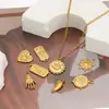 Acero Inoxidable Presión de Aceite Corazón Forma de Sol Palma Colgante Chapado al Vacío Colgante Accesorios para Collar Pendiente DIY Venta al por Mayor