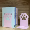 Atril para libros con forma de gato, creativo, de metal, para cortar libros, venta al por mayor, sujetalibros, soporte para libros, almacenamiento de escritorio, papelería