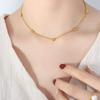 Nuevo estilo chino retro amor acero titanio oro 18k collar que no se desvanece pulsera Joker aretes de corazón de durazno aretes joyería mujeres