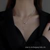 Colar Encaixável para Mulheres 2022, Design de Nicho Jovem de Luxo, Corrente de Clavícula com Borla, Anel Duplo Geométrico Minimalista, Exquisito