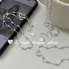 Estilo Ins Coreano Design de Nicho Versátil Joia de Prata Prata Esterlina S925 Colar Simples de Emenda de Contas Versátil para Mulheres