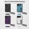 Adequado para capa de celular dobrável iPhone Duo, com cordão, design à prova de quedas e protetor de tela e suporte integrados