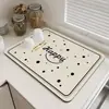 Alfombrilla Absorbente Sencilla para Encimera de Cocina, Alfombrilla Drenante y Secante de Tierra de Diatomeas para Fregadero, Barra de Bar, Vajilla y Alfombrilla Aislante Térmico