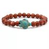 Pulseira Cristal Rosa Natural Malaquita Verde Pulseira Moda Feminina Masculina e Feminina Tartaruga Elástica Pulseira de Casal Pulseira