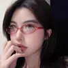 Nuevo Marco Pequeño Retro Transfronterizo Marco de Gafas Sexy Estudiante Femenina Gafas Sin Maquillaje Artefacto Forma Ovalada Moderno Espejo Plano