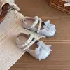 Zapatos de piel para niña, zapatos infantiles de suela blanda, nueva colección otoño 2026, zapatos estilo princesa, bailarinas inspiradas en Chanel, zapatos Mary Jane