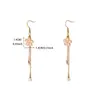 Aretes largos de borla con diseño fresco y versátil transfronterizo, trébol de la suerte, flor de perla, exquisitos aretes de botón de moda nicho