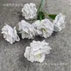 Atacado do Fabricante 6 Cabeças Gardênia e Anêmona Materiais Florais para Casamento, Flores Artificiais para Salão de Casamento, Flores Artificiais de Gardênia 6 Cabeças