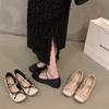 Zapatos de ballet de una sola capa con aumento de altura interior, zapatos de mujer 2024, nuevos zapatos Mary Jane de estilo francés para primavera y otoño, zapatos de noche