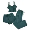Pijama de mujer más vendido transfronterizo, conjunto casual de camisola acanalada, disponible en tallas grandes, ropa de casa para mujer al por mayor para comercio exterior