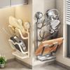 Estante de almacenamiento para tapas de ollas, multifuncional, sin perforaciones, con ventosa para pared, para cocina, tabla de cortar