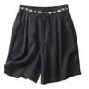 Pantalones Cortos de Algodón y Lino Zhen Pao Men, Estilo Chino Artístico, Shorts Bordados de Cintura Alta para Mujer, Sueltos y Versátiles, Pierna Recta, Largo de Cinco Puntos