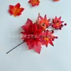 Flores Artificiales Más Vendidas Transfronterizas, Hojas de Arce de Otoño para Halloween, Venta Directa del Fabricante, Hojas de Arce Artificiales para Decoración de Fotografía del Festival de la Cosecha