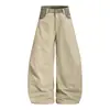 Pantalones de Trabajo Patchwork Camuflaje Retro Americano Hombres Mujeres Otoño Nuevo Casual Silueta Holgada Pierna Ancha Pantalones Banana Modernos