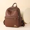 Mochila de alta gama para mujer moda otoño e invierno 2024 mochila casual para mujer bolsa de viaje para mujer patrón tejido cuero suave bolsa antirrobo para mujer