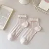 Calcetines de Fibra de Bambú para Mujer, Estilo Delgado de Primavera y Verano, Calcetines Cortos con Volantes, Calcetines Versátiles al por Mayor para Niñas Lolita Lindas
