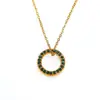 Nova Moda Tendência Simples Anel Único Cravejado de Diamantes Colar de Aço Titânio para Mulheres Estilo Ins Pingente de Alta Qualidade Atacado