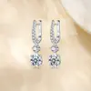 Design Moderno Brincos de Zircônia com Quatro Garras Prata de Lei S925 Brilhantes Clássicos Venda Quente Transfronteiriça Ear Cuff Levemente Luxuoso Sensação de Alto Padrão