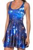 Comercio Exterior Europeo y Americano Cielo Estrellado Impresión Digital al por Mayor Vestido Plisado Cielo Estrellado Temperamento Elegante y de Moda