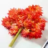 Folhas Artificiais de Bordo Vermelho para Decoração de Jardim, Folhas Falsas de Plátano, Folhas de Ginkgo para Vitrine, Galhos de Outono, Folhas de Bordo de Xiangshan
