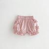 Shorts Florales para Niñas Coreanas Verano Nuevo Shorts para Bebé Niña Casual Cómodo Versátil Color Sólido Pantalones Linterna
