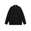 Yidao Roupas Vintage 2026 Outono Nova Camisa Texturizada Estilo Old Money com Gola Cubana de Manga Longa para Homens e Mulheres, Top Solto com Recortes