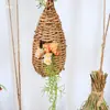 Jardim de Infância Ninho de Pássaro Decoração Suspensa Criativa Ambiental Estilo Floresta Material de Arranjo de Ambiente de Canto Natural Pingente Folha Verde Cipó Ninho de Pássaro